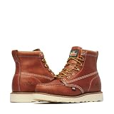 Thorogood American Heritage 6” Moc Toe Work Boots for Men - Soft Toe, Premium Full-Grain Leather with Slip-Resistant Wedge Outsole and Comfort Insole; EH Rated, Tobacco - 10.5 D