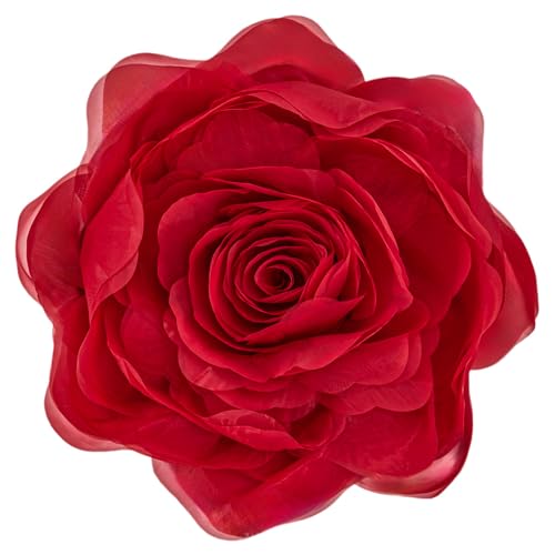 Image of JWH 3D Flower Decorative Throw Pillow Covers with Insert, Red, 14 Inch