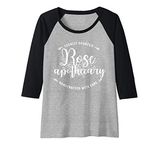 Womens Rose-Apothecary-Locally-Sourced-Handcrafted-With-Care Raglan Baseball Tee