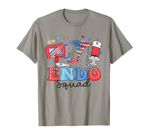 Retro Endo Squad USA Flag Fireworks Endo Nurse 4th Of July T-Shirt