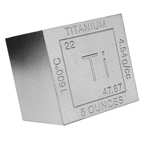 5 oz Titanium Cube Paperweight 1.5\" (32 mm) | 99.99% Pure | Chemistry Design with Certificate of Authenticity - Thumbnail 3