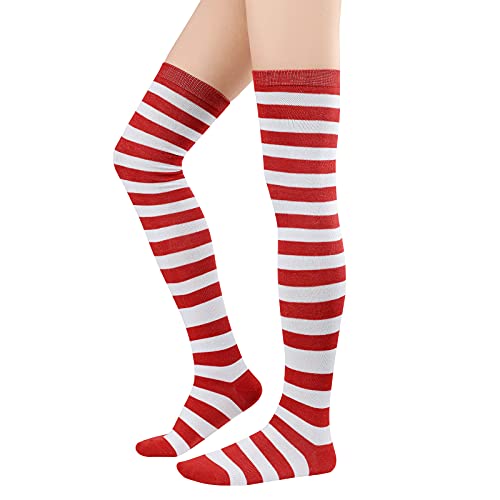 Image of American Trends Womens Rainbow Socks Striped Knee High Socks Thigh High Stockings Casual Tube Socks Costume Leg Warmers
