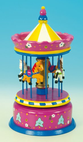 Musicbox World 44038 Wielka karuzela grająca długą drogę na przewrócenie, fioletowa/żółta