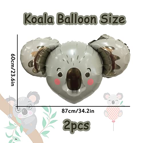 Image of Koala Balloons 2pcs Koala Bear Foil Birthday Balloon Animal Balloon (Brown)