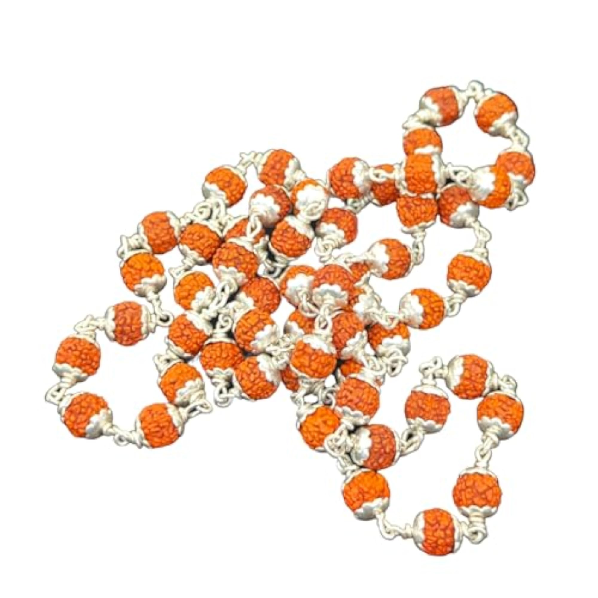 Men's 925 Silver 5 Mukhi Rudraksha Mala, Spiritual Gift