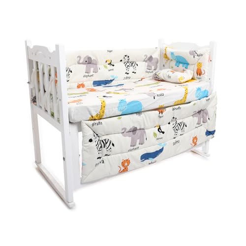 سرير أطفال مع مرتبة ومجموعة سرير كاملة، عرض 65 سم × طول 1.1 ...