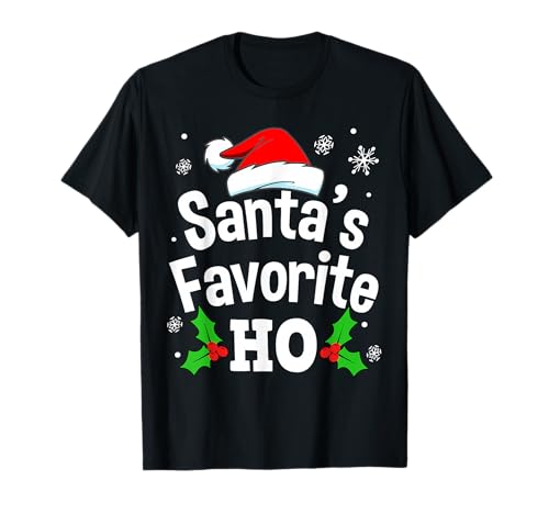 Funny Christmas Santa's Favorite Ho Naughty Pajama...
