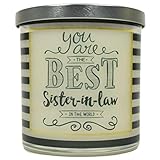 You Are The Best Sister-In-Law In The World Candle - Natural Soy Candle, 12 oz Glass Soy Candle, Sister Christmas Gift, Scented Candles Handmade, Sister Gifts