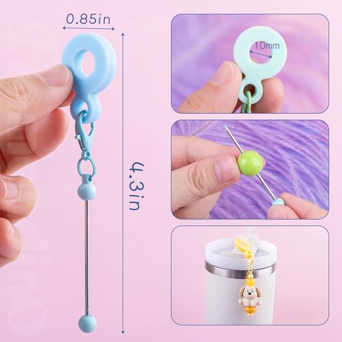 Framendino, 11 Pack Beadable Cup Charm Straw Dangle Adapters for Tumbler Decoration2