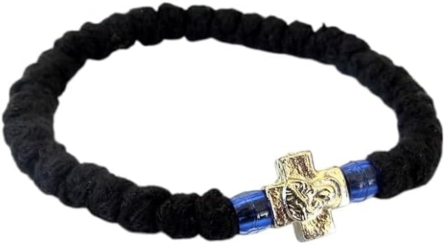 Handmade Christian Orthodox Greek Chotki, Komboskoini, Prayer Rope Black Flexible