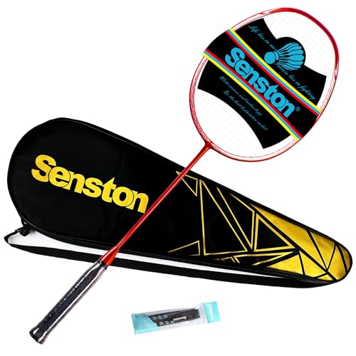 Senston Badminton Racket N80 Single High-grade Carbon-Fiber Badminton Racket,Including Badminton Bag