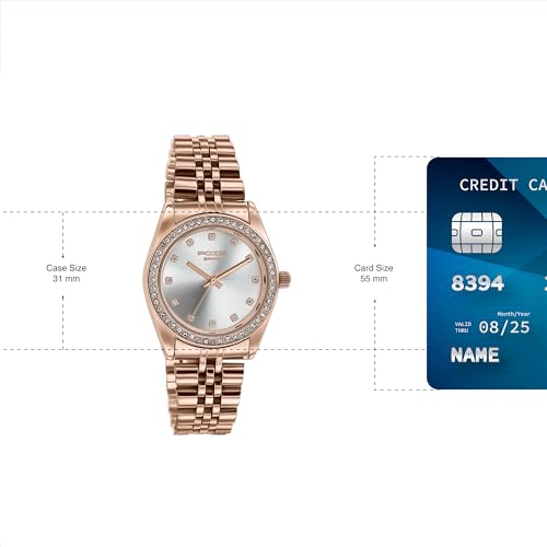 Image of Sonata Golden Hour Quartz Silver Round Dial Women's Stainless Steel Material Watch - SP80118WM01
