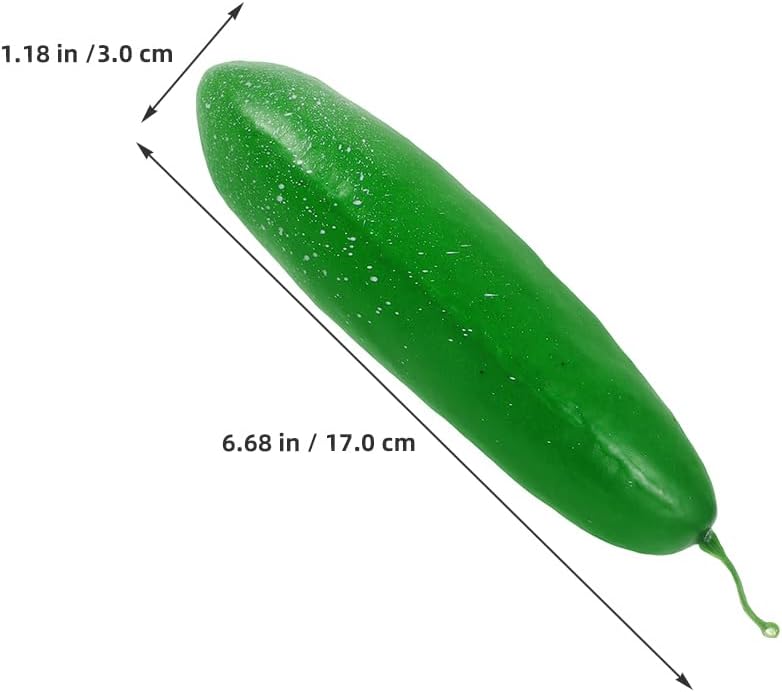 MAGICLULU 4Pcs Artificial Green Cucumber Models 6.69In Realistic Faux Vegetables for Kitchen Decoration Food Display Party Props and Photography