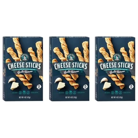 John Wm. Macy - Garlic Romano CheeseSticks - Hand Crafted, Non GMO, and Nothing Artificial - Made with Real Cheese - 4 oz. Cartons - 3 Pack Cover
