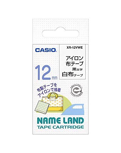 Casio Computer Co., Ltd. name land ribbon ironing cloth tape white XR-12VWE (japan import)