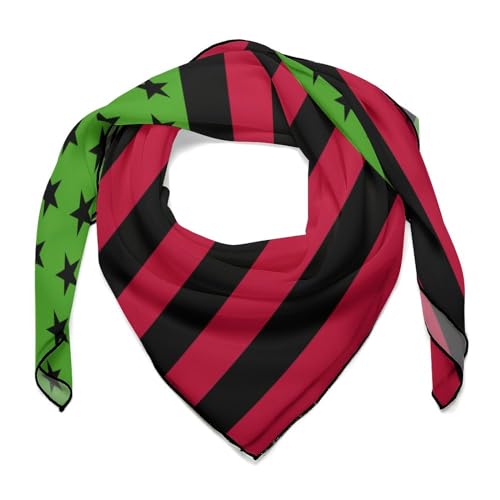 Pan African American Flag Silk Head Scarf Bandana Hair Wrap Neck Scarf Lightweight Shawl Wrap, 0ne size, 202404233