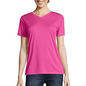 Hanes Women’s Cooldri Short Sleeve Performance V-Neck T-Shirt (1 Pack)