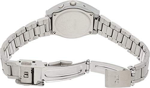 Image of Citizen Q&Q HJ01-204 Women's Wristwatch, Analog, Radio, Solar, Waterproof, Metal Band, White, white, Wristwatch, radio watch, solar, simple