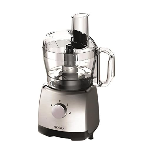 Sogo BAT-SS-5140 Mini robot de cocina, 400 W, 1.2 litros, Plástico, 2 Velocidades, Plata