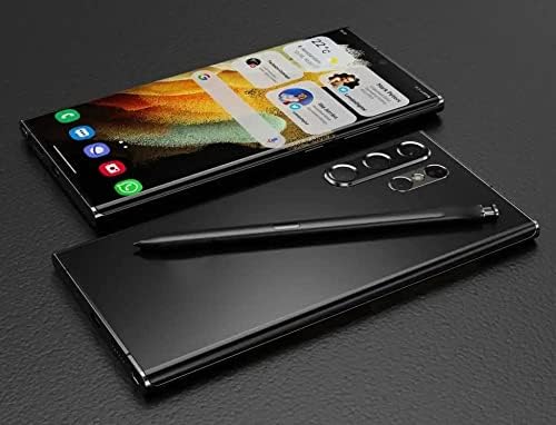 PCTC Galaxy S22 Ultra Camera Lens Protector for Samsung Galaxy S22 Ultra, Tempered Glass,Anti Scratch,HD Clarity,Metal Ring Camera Cover Screen Protector(Phantom Black)
