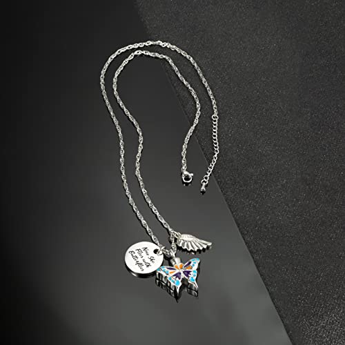 Now She Flies with Butterfly Urn Necklace for ashes Cremation Jewelry Cremation Necklace Jewelry for Ashes2