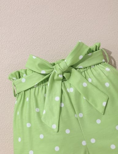 Image of Gaupafmb Toddler Girls Clothes Ruffle Short Sleeve Tops and Shorts Set with Headband 3PCs Outfits