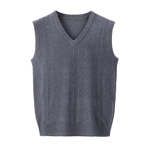 Men's Casual Sweater Vest V-Neck Slim Fit Sleeveless Sweaters Knitted Pullover Vests Stylish Tank Tops