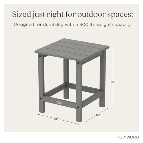 Image of POLYWOOD ECT18GY Long Island Side Table, 18-Inch, Slate Grey