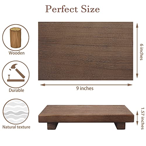 Small Bathroom Counter Organizer Wooden Decorative Trays Rectangular Cosmetic Holder For Kitchen, Soap, Lotion Bottle, Plant, Cosmetic, Nut - Brown #TOP5