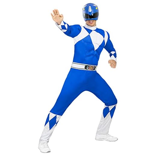 Funidelia | Disfraz de Power Ranger Azul para hombre Superhéroes, Dibujos Animados - Disfraz para adultos y divertidos accesorios para Fiestas, Carnaval y Halloween - Talla XL - Azul