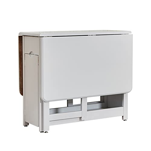 Solid Wood Table And Chair Set Home Mobile Folding Dining Table 4.3Ft With Chair Storage Space (（4.26Ft*2.95Ft） Table + Chair *4,Wood Color) #TOP5