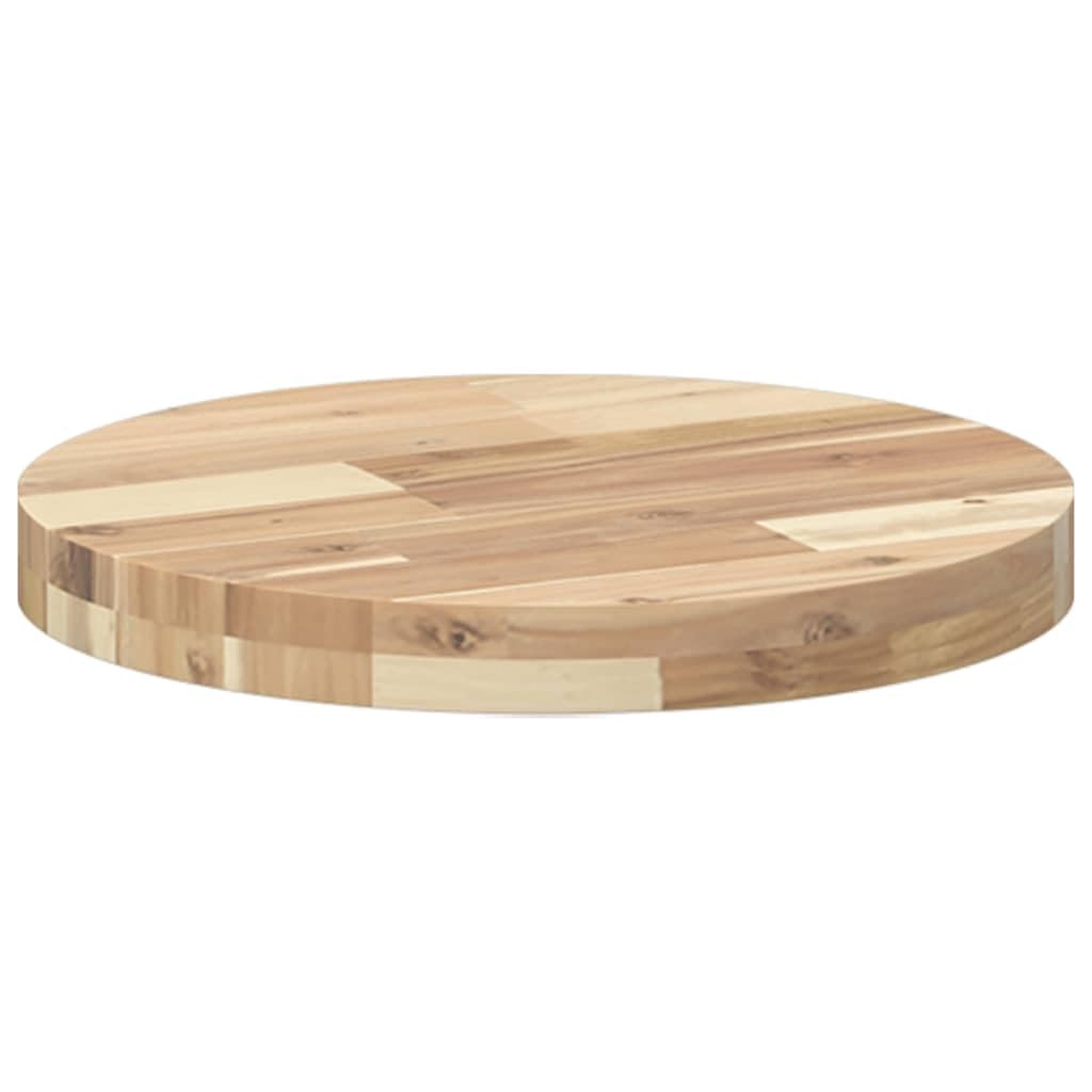 Tischplatte Rund Ø40x4 cm Massivholz Akazie Holzplatte für DIY Möbel, Arbeitsplatte Ersatz, Schreibelement, Zubehör für Küche, Büro, Wohnen, Essen, Stabil und Vielseitig