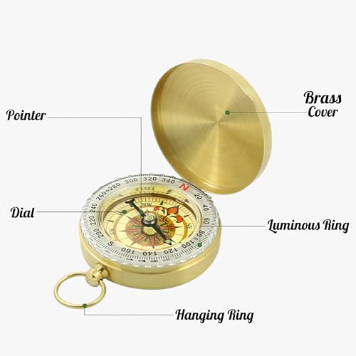 Brújula de bolsillo personalizada antigua de latón grabada, regalo ideal para hijo, esposo o papá miniatura 6