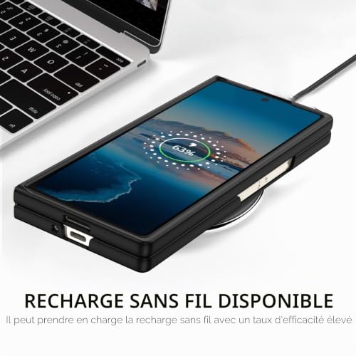 Coque Z Fold 6 Ajustement Mince Brille dans le Noir - Dos Rigide PC GaoBao - 6