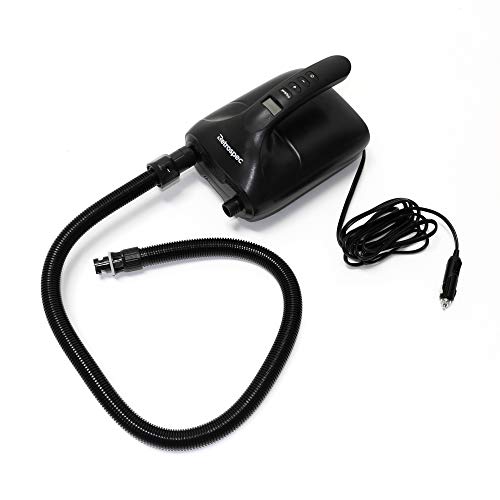 Retrospec iSup Intelligent Electric Pump for Stand Op Paddleboards - 12 Volt DC Car Connector Pump w/Pressure Value LCD Screen & Flex-Hose, Black (3713)