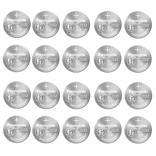 Panasonic CR2032 3 V litio pilas de botón batería DL2032 ECR2032, 2Units of Pack of 10