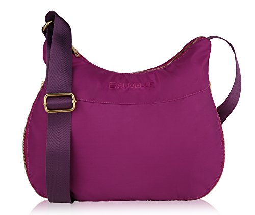 Suvelle Lightweight Hobo Travel RFID Blocking Expandable Crossbody Bag Multi Pocket Shoulder Handbag BA20