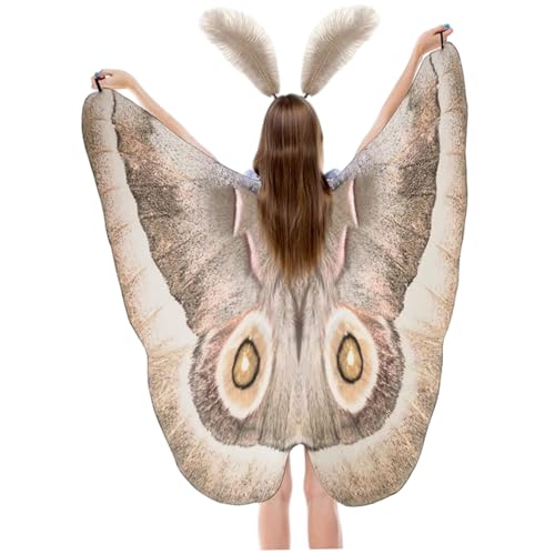 Aile papillon d'halloween avec bandeau plumes et cape de déguisement double face adulte