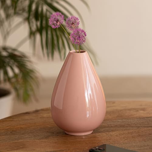 Image of ExclusiveLane 'Dewdrop' Modern Ceramic Decorative Vases for Home Decor Flower Vase for Living Room Bedroom (Handglazed Studio Pottery, 8.3 Inches)