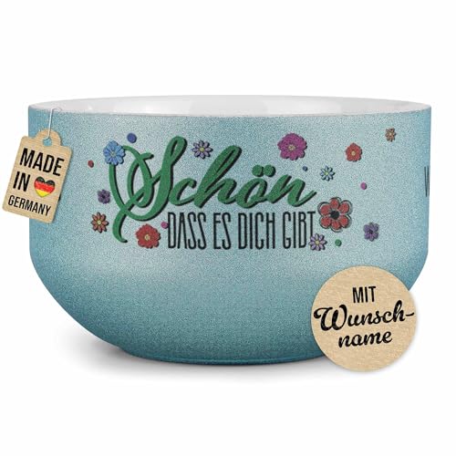 PR Print Royal Glitzer Müslischale mit Name selbst gestalten -...