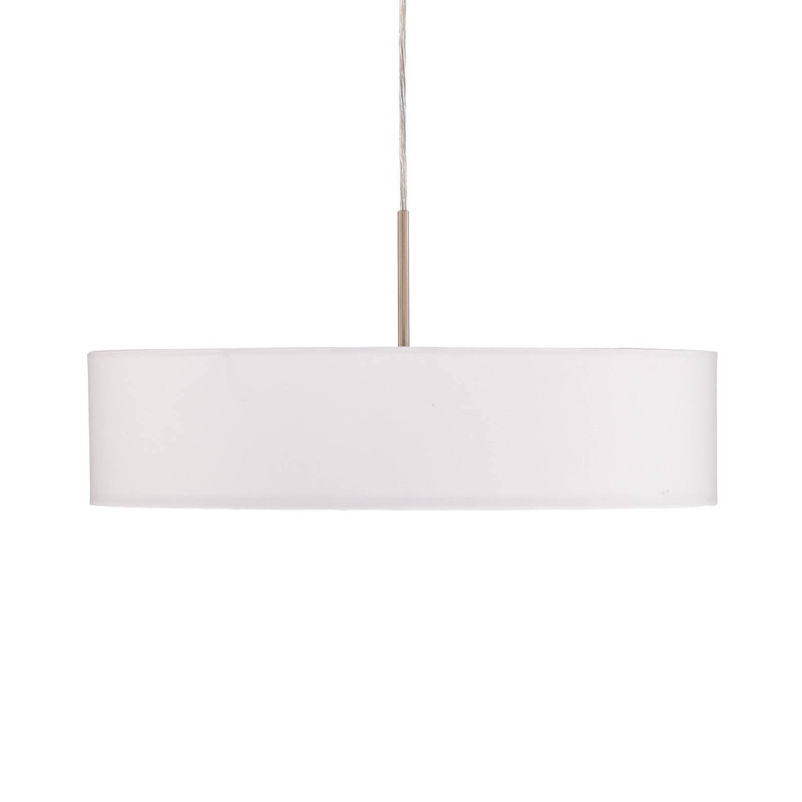 Lindby Pendelleuchte Textil rund 50 cm, Hängeleuchte Stoff weiß Hängelampe 3x E27 ohne Leuchtmittel Wohnzimmerlampe Schlafzimmerleuchte Esszimmer