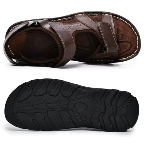 Image of Arkbird Men's Sandals, Closed Toe Leather Fisherman Outdoor Hiking Sport Shoes Summer