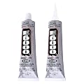Feilengs Glue Clear for Rhinestones, 2pcs 50g Craft Glue with Precision Tip Jewelry Bead Adhesive Glue for Jewelry Metal Stone Nail Art Wood Glass