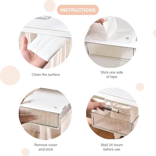 Image of oddpod Reed Under The Table Hidden Stationerydrawer /Acrylic Desk Organiser For Home&Office-White(Small)