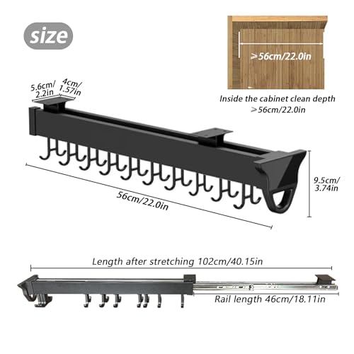 Organizador multifuncional de pared para escoba y fregona, estante de almacenamiento ajustable con ganchos deslizantes para cocina, armario, garaje o cuarto de servicio, para suministros de limpieza