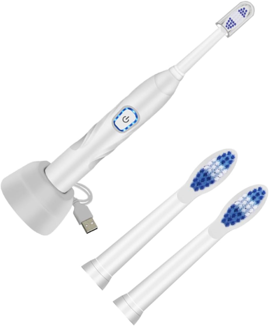 1set Boy Girl Electric Toothbrush USB Rechargeable Design Modes for Cleaning Suitable for Boys and Girls Bristle Toothbrush Auto Timer White