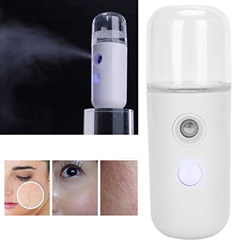 Nano-Gesichtssprühgerät, Tragbarer Cool Mist-Gesichtsdampfer, Feuchtigkeitsspendendes Gesichtsspray für Hautpflege, Make-up, Wimpernverlängerung (30 Ml)