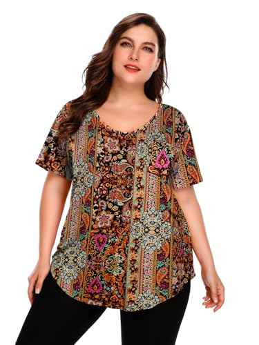 Image of BELAROI Women Plus Size Tops V-Neck Tunics Shirts