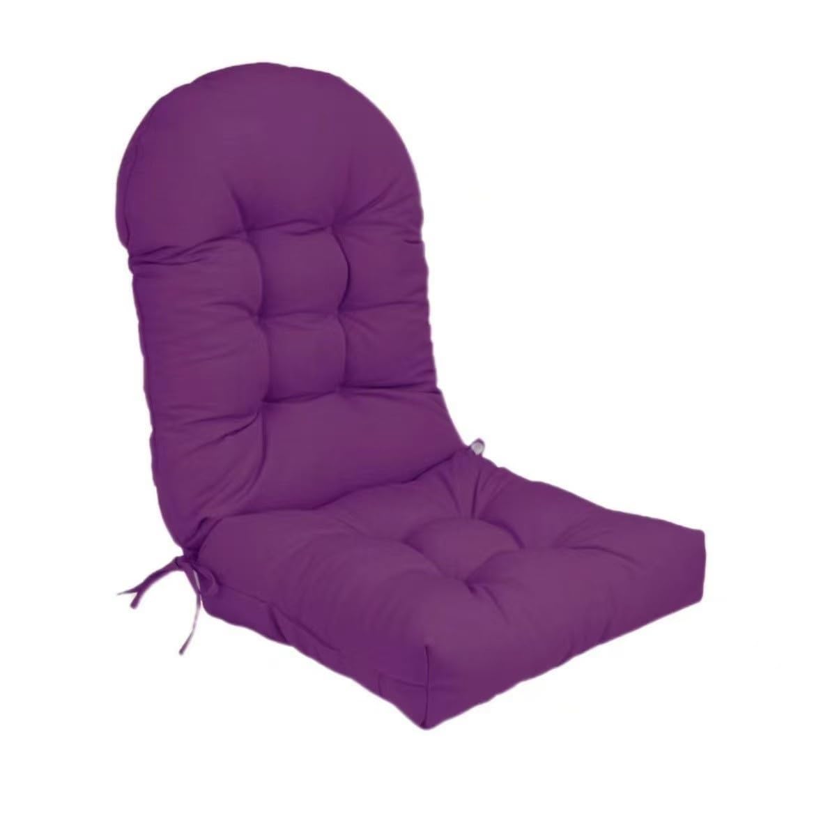 Adirondack Chair Cushion Rocking Chair Cushion High Back Thick Patio Seat Cushions for Indoor Outdoor All-Weather Waterproof & Fade Resistant Tufted Lounge Cushion with Ties(Purple,Set of 1)
