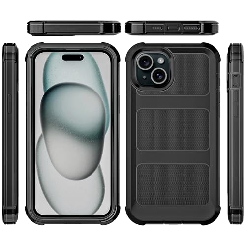 Image of Cubix Armor Defender Rugged Case Compatible for Apple iPhone 15 Plus Back Cover Slim, Shockproof, Dual-Layer Design with Camera Protection - Black
